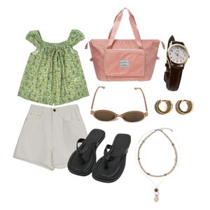 Pretty,Shortpants,Shirt,Cute,Daillylook,spring,blouse,sandals,sunglasses,necklace,chic 코디