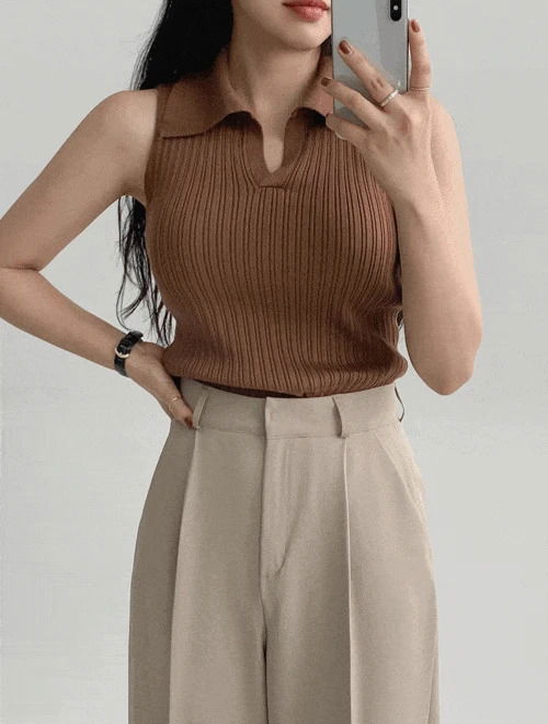 Cellio Open Collar Sleeveless -3color