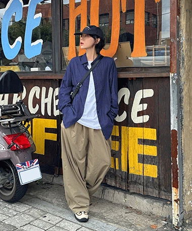 New One Daily Pintuck Banding Pants