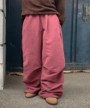 Kickat Faded Pin Tuck Wide Pants