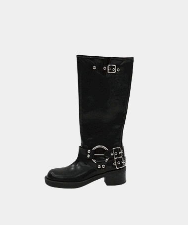 Ella Buckle Wide Long Boots