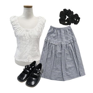 blouses,skirt,loafers 코디