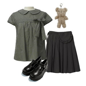 skirt,blouses,loafers 코디