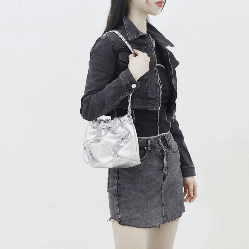 Piace chain ribbon mini shoulder bag