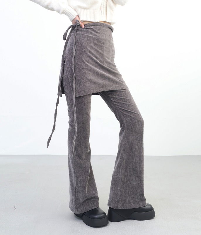 Neck Wrap Skirt Pants Set
