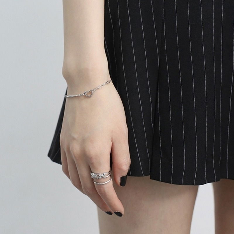 Sylvie Double Chain Heart Bracelet