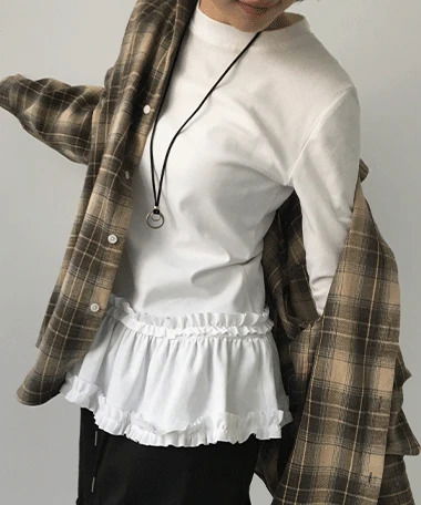 Flick Frill Layered Round T-Shirt