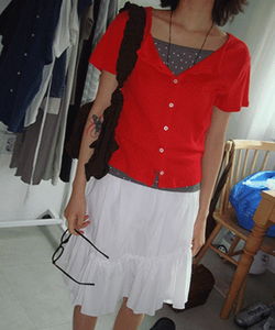 Marendy Punching Short Sleeve Cardigan