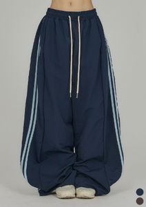 Nylon Colorblock Track Wide Pants PA033