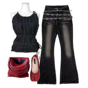 jeans,sleeveless,ShoulderBags 코디