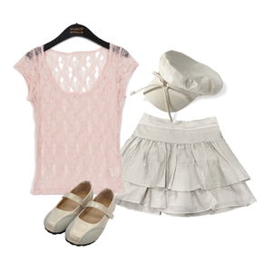 skirt,ShortSleeve,flats 코디