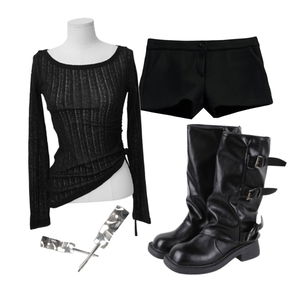 ShortPants,boots,LongSleeve 코디