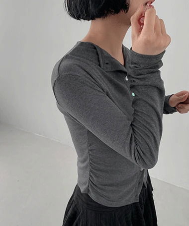 Clint Two Way Slim Shirring Cardigan