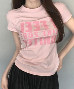 Baron Semi Crop Lettering Short Sleeve Tee