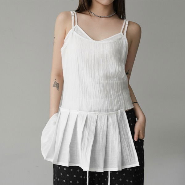 Abe Unbalanced Layered Pleats Sleeveless