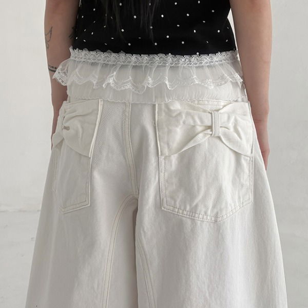 Pore Ribbon Wide Pants