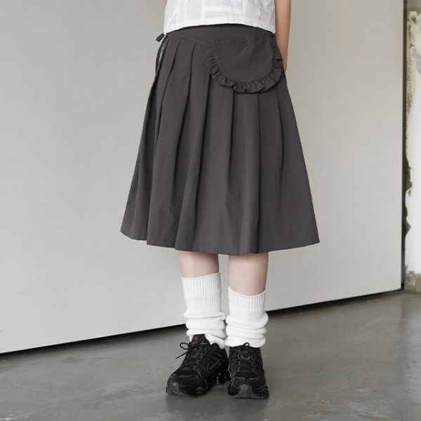 Tonsie pleated midi skirt