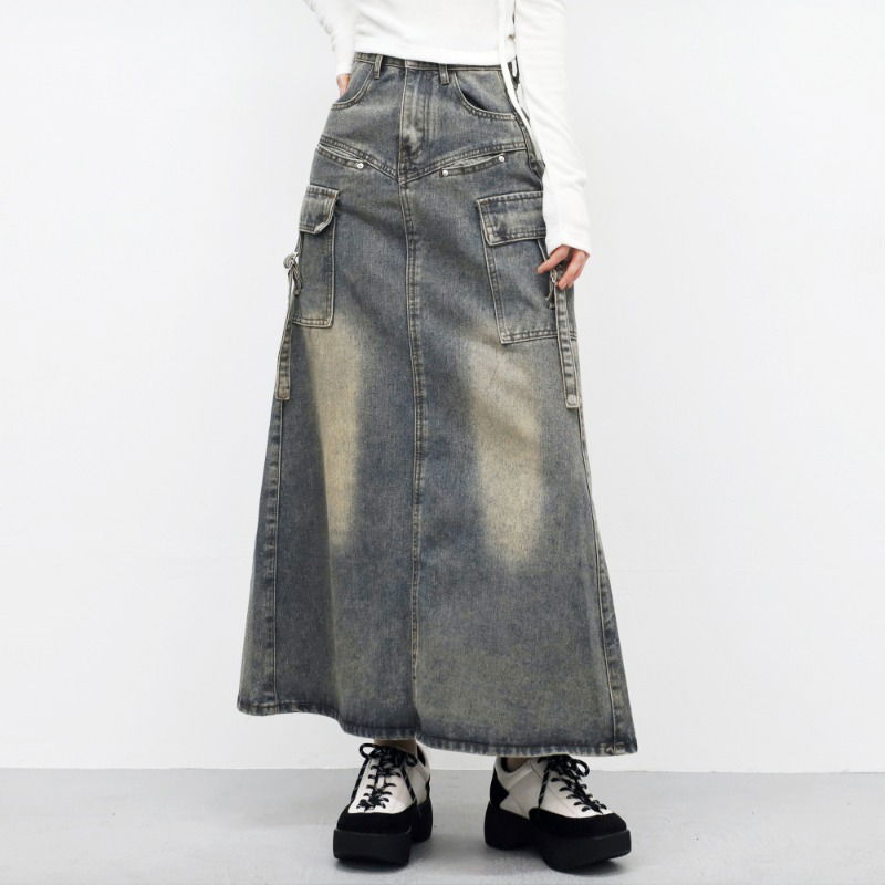 Jans Vintage Denim Long Skirt