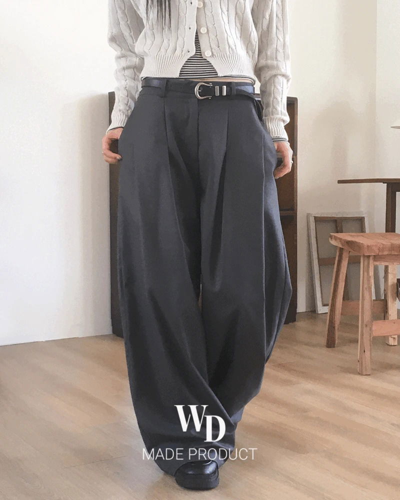 Recall Double Pintuck Wide Slacks Pants