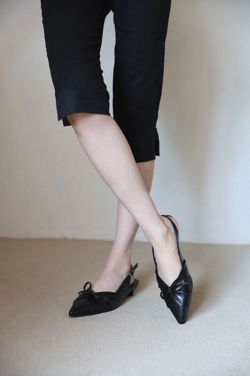 Twisted Leather Mule 跟鞋