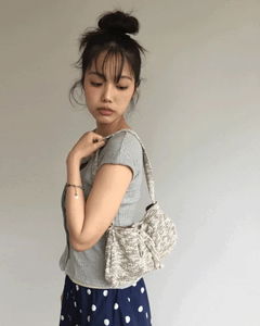 Ribbon knit mini bag