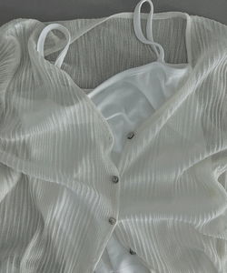 Ruffled Summer Sheer Ribbed Cardigan