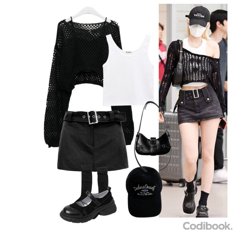 DAILYJOU 파벨 레이어드 라운드 골지 나시 (크롭/롱),ondeed 퓨콘 여름 시스루 골지 주름 삭스 양말,ccomeng 부클펀칭그물크롭니트+캡내장크롭나시세트(4color)등을 매치한 코디
