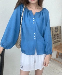 Aruie viscose shirring blouse