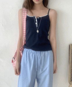 Nijei lace button sleeveless