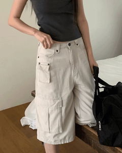 Effen Cargo Pocket Button Bermuda Pants