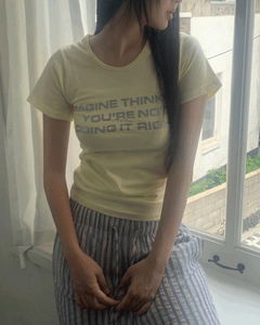 Silver lettering round short sleeve t-shirt