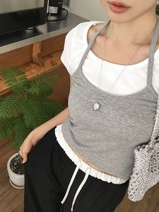 Curse Halter Neck Set Winter T-Shirt