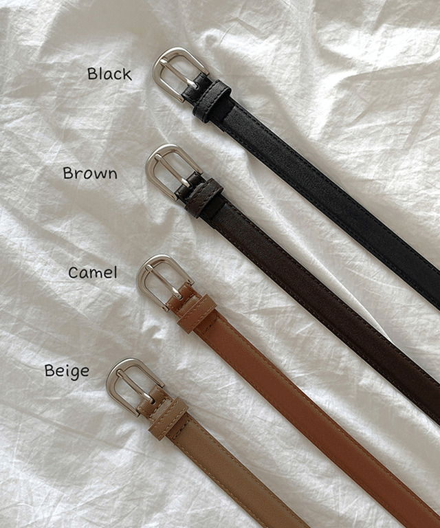 霧面銀色真皮皮帶 簡約經典日常搭配必備單品