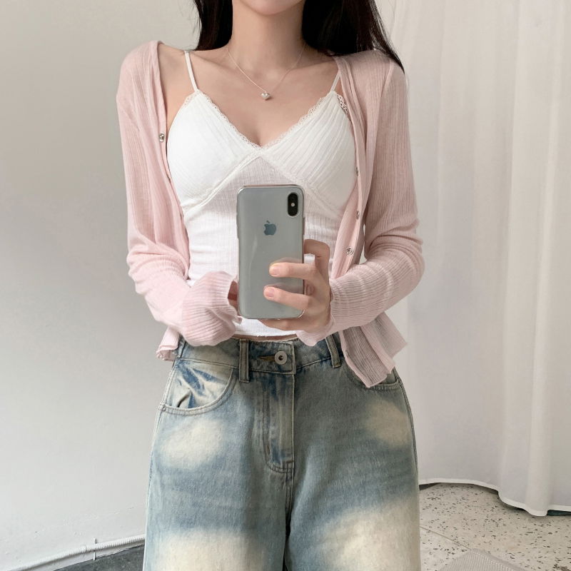 민소매 모델 착용 이미지-S1L43