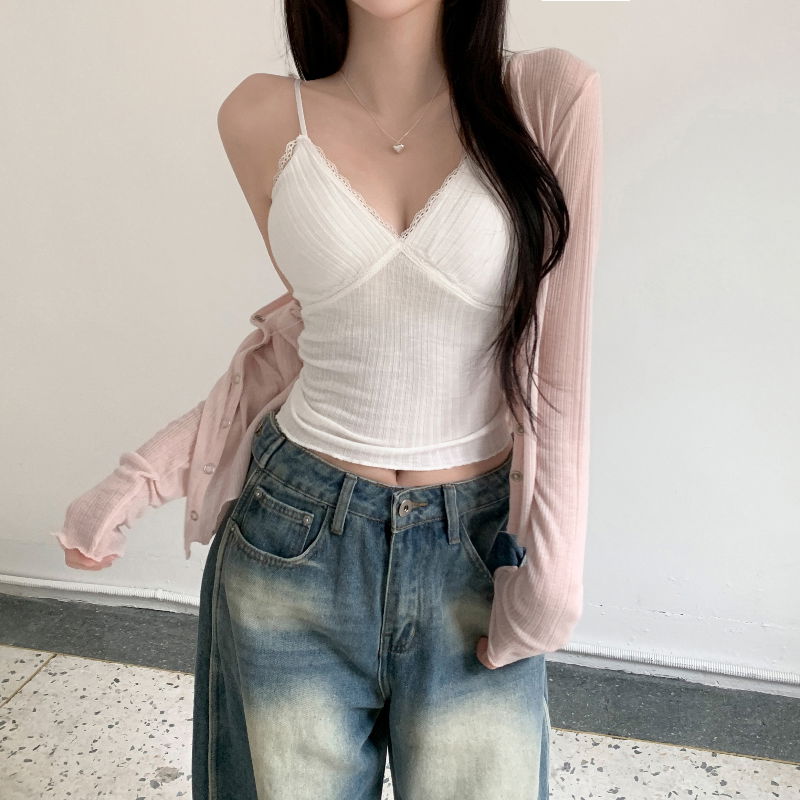 민소매 모델 착용 이미지-S1L50