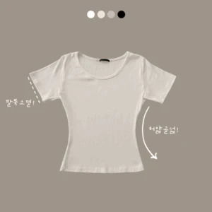 슬림한 핏감의, 비올트 유넥 루즈핏 면모달 반팔 티셔츠 (4color)