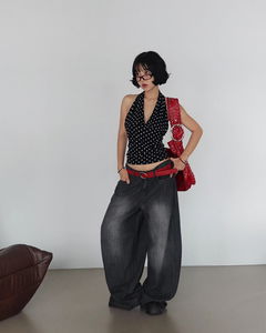 Dot Polka Dot Halter Neck Sleeveless T-Shirt