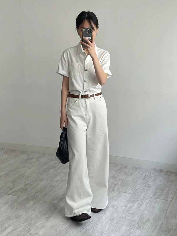 플리즈 데님 크롭 반팔 자켓 (3C)