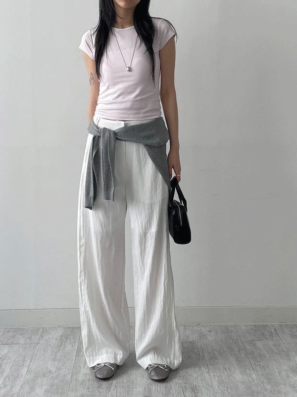 Mar nylon wide slacks