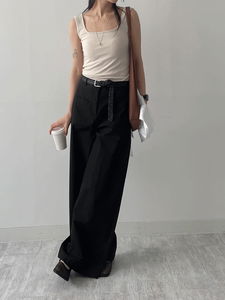 Embossed Square Neck Sleeveless