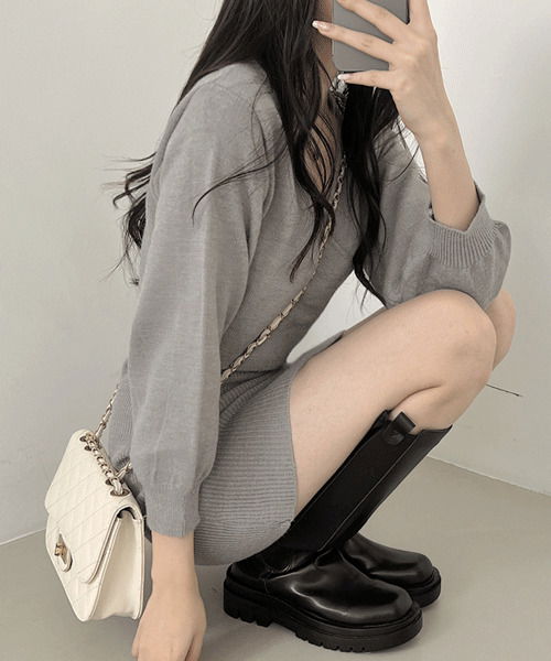 1+1 랩니트 로맨틱 미니원피스