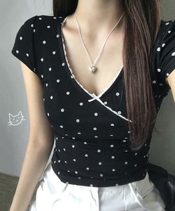 Tola Dot Lace Short Sleeve Tee