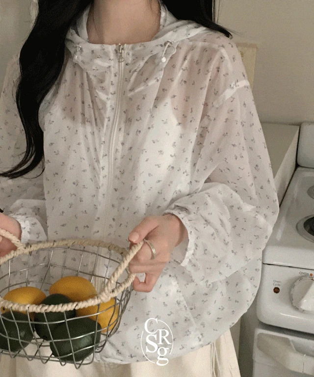 장마철 필수 뮤에 잔꽃 플라워 시스루 바람막이