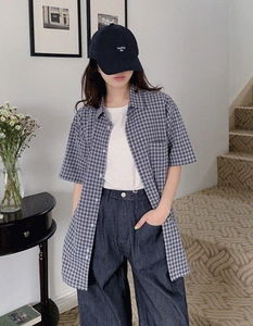 Yeri Check 6 Loose-fit Seersucker Check Shirt