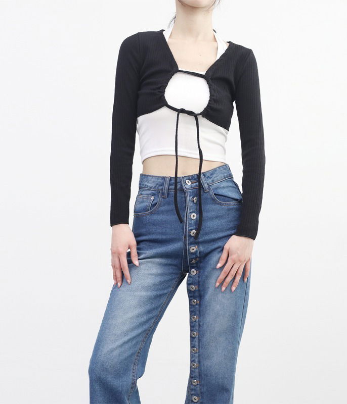 Melty String Sleeveless + Cardigan set