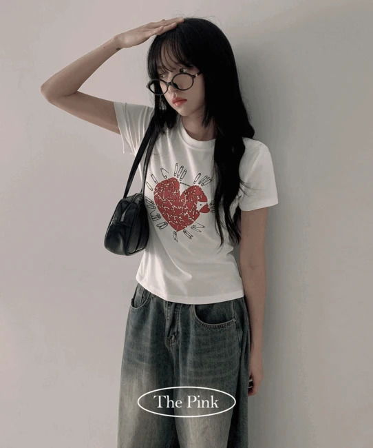 레냐 루즈핏 프린팅 반팔티 (2color)
