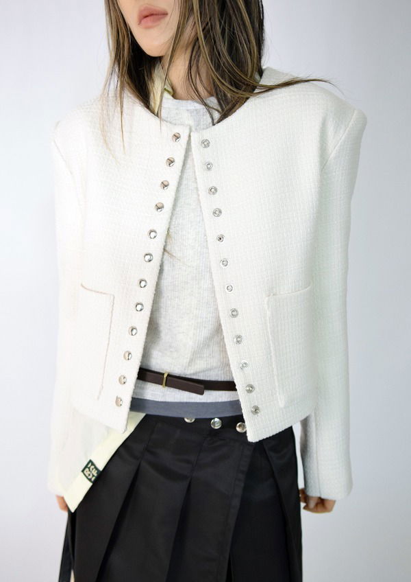 snap tweed jacket