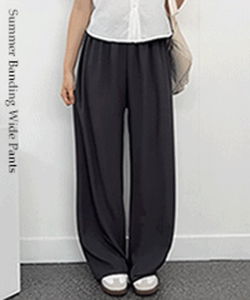 シュークリームバンディングワイドスラックス
