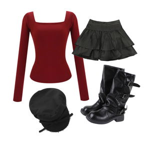 LongSleeve,boots,cap 코디