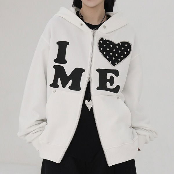 Love Me Heart Two Way Hoodie